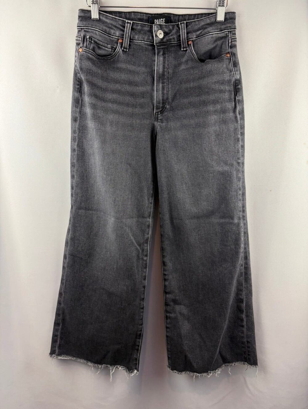 Women’s Paige Size 28 Dark Gray Wide Leg Jeans
